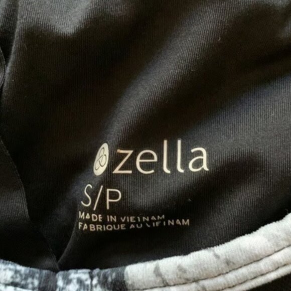 Zella Black White Racerback Sports Bra Size Small GUC #M-053 - Picture 3 of 3